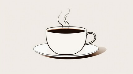 Obraz premium minimalist line drawing coffee