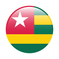 Togo circle flag logo icon digital vector illustration