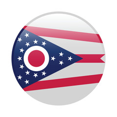 Ohio circle flag logo icon digital vector illustration