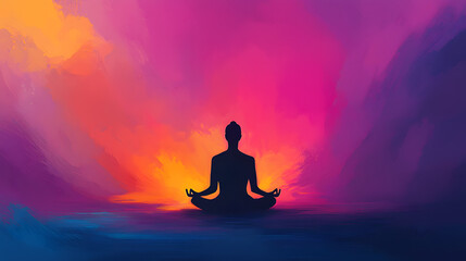 A Peaceful Figure Practicing Yoga