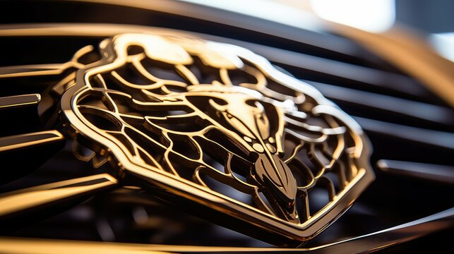 intricate gold plate emblem
