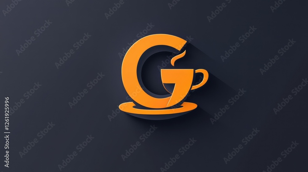 Fototapete the negative space within a bold g shape cleverly forms a coffee dripper icon, blending symbolism wi
