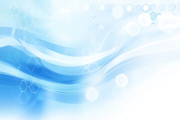 Abstract blue waves with light effects and shapes