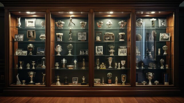 exhibit glass trophy case