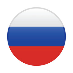 Russia circle flag logo icon digital vector illustration