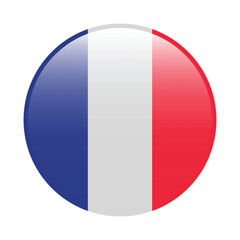 France circle flag logo icon digital vector illustration