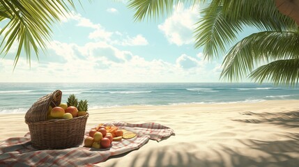 Obraz premium romantic beach theme for summer vacation