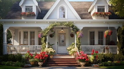 Fototapeta premium cozy white suburban home
