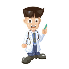 A little kid wearing doctor costume, EPS10, Don't use transparency.