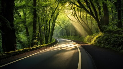 Obraz premium trees road forest