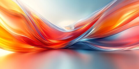 Fototapeta premium Abstract orange blue wave flow, shiny background. Design concept