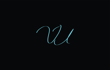 A minimal yet stylish depiction of white cursive lettering forming VU on a dark background, symbolizing elegance and simplicity.