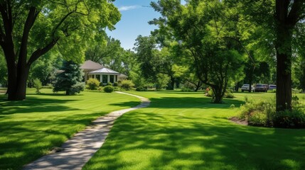 pathway green grass front yard