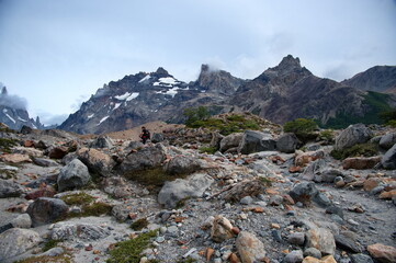 Senior woman hiking in Los Glaciares National Park in Patagonia
