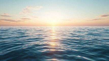 Naklejka premium Ocean Sunset: Serene Waters