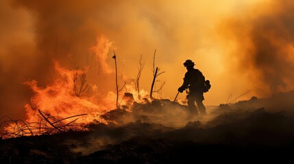 smoke cracked ground fire