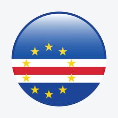 Cape Verde circle flag logo icon digital vector illustration