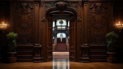 Fototapeta premium mahogany walk through door
