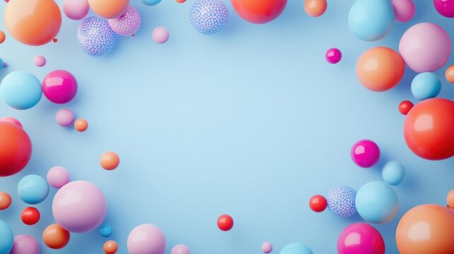 Abstract colorful spheres frame - Powered by Adobe