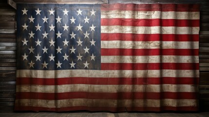 Fototapeta premium barn wood flag