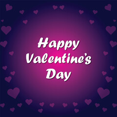 Valentine’s Day Celebration on a Purple Background | Vector Art