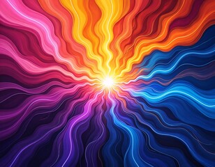 Fototapeta premium Vibrant Abstract Artwork with Sunburst Effect