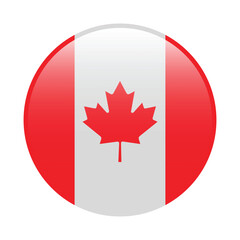 Canada circle flag logo icon digital vector illustration