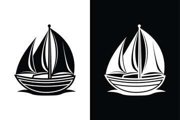 Solid Sailboat Icons for Cruise Branding