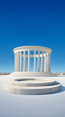 Jefferson Memorial under clear blue sky. Historical place for patriotic concepts. Generative AI