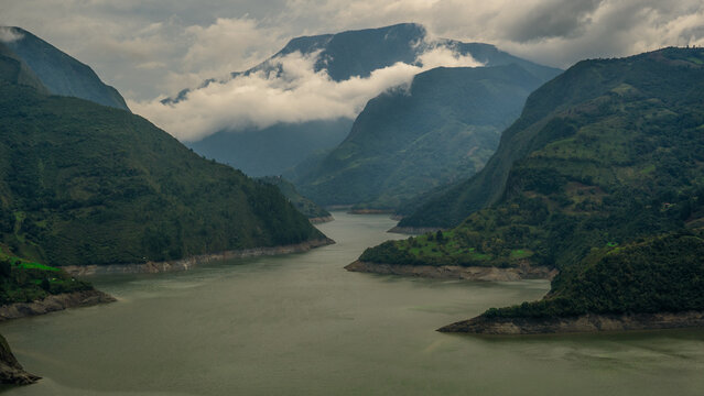 Another view of the Chivor Dam in Valle de Tenza, Boyac&aacute;, Colombia