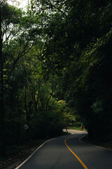 Obraz premium Typical colombian road. Colombian road. Road from Santa María to Guateque, after crossing the tunnels zone in Valle de Tenza, Boyacá, Colombia