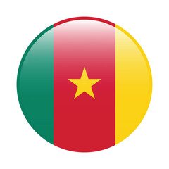 Cameroon circle flag logo icon digital vector illustration