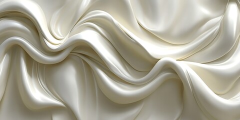 Obraz premium Elegant ivory silk fabric folds, abstract background, luxurious texture, design