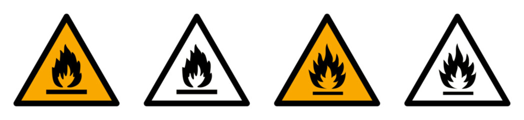 Set of Hazard Symbol. hazard symbol stroke and fill. General purpose warning symbols. Workplace hazard warnings. vector symbols.