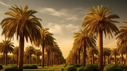luxury gold palm trees