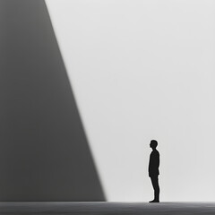 Ethereal Silhouette: A Dance with Light and Shade in Monochrome Ambience