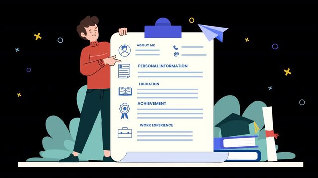 Illustrate job-seeking activities with flat animations, focusing on research, networking, and career growth opportunities.
