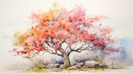 branches water color tree