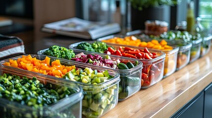 Freshly Chopped Colorful Vegetables Ready for Meal Preparation