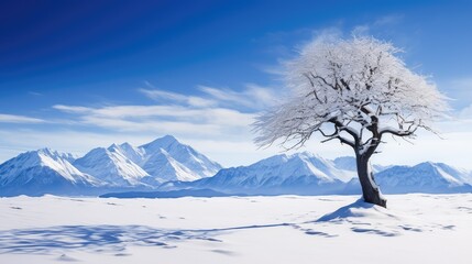 winter blue sky snow