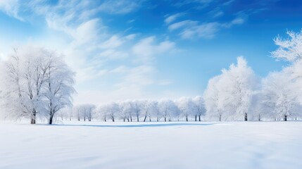 Obraz premium landscape blue snowy background