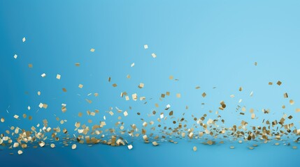 gracefully gold confetti blue background