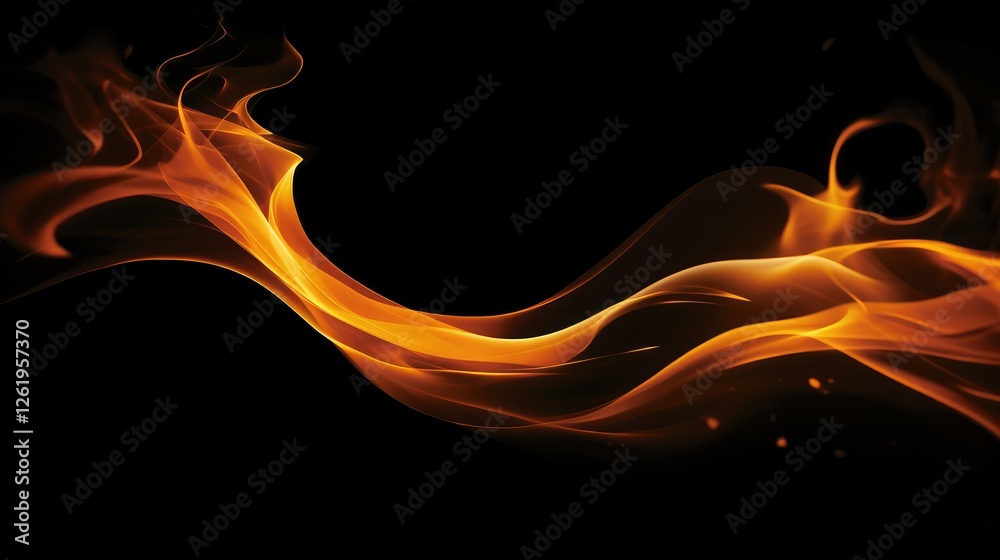 Sticker fire flame black background