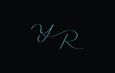 A minimal yet stylish depiction of white cursive lettering forming YR on a dark background, symbolizing elegance and simplicity.