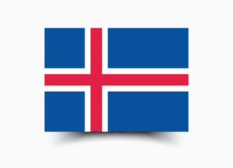 Fototapeta premium Iceland flag. Flag of Iceland. The official ratio. Flag icon. Standard color. Standard size. A rectangular flag. Computer illustration. Digital illustration. Vector illustration.