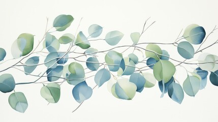 painting water color eucalyptus leaves