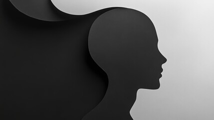 Obraz premium Silhouette of Abstract Human Form in Monochrome Design