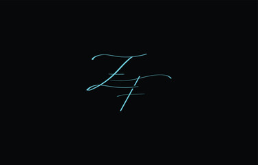 Obraz premium A minimal yet stylish depiction of white cursive lettering forming ZF on a dark background, symbolizing elegance and simplicity.