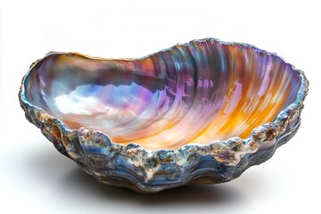 Fototapeta premium Vibrant Iridescent Seashell with Unique Texture