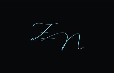 A minimal yet stylish depiction of white cursive lettering forming ZN on a dark background, symbolizing elegance and simplicity.